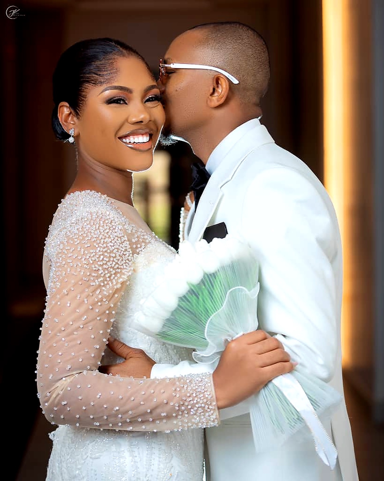 Wedding couple celebration portrait